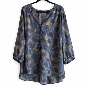 NYDJ Printed Long Sleeve Blouse / Tunic – Plus Size 2X